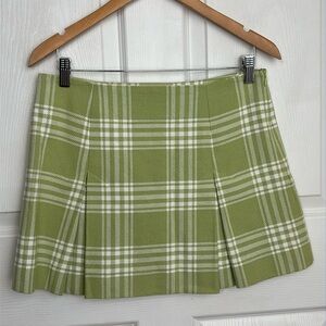 NEW NWT TAILOR NEW YORK green plaid Smile preppy mini skirt cotton size 8 lined